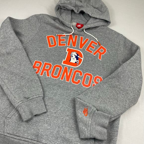 Denver Broncos NFL NIKE Hoodie size M Gray Pullover Football - Picture 1 of 8
